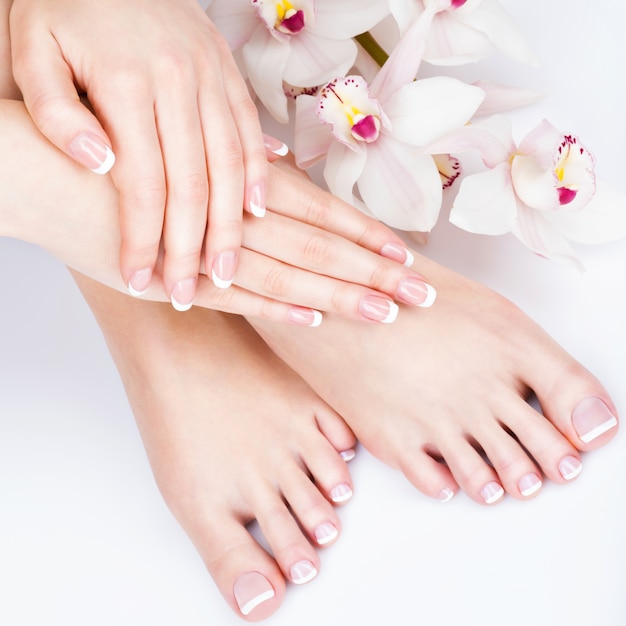 closeup photo female feet spa salon pedicure manicure procedure soft focus image 186202 6443