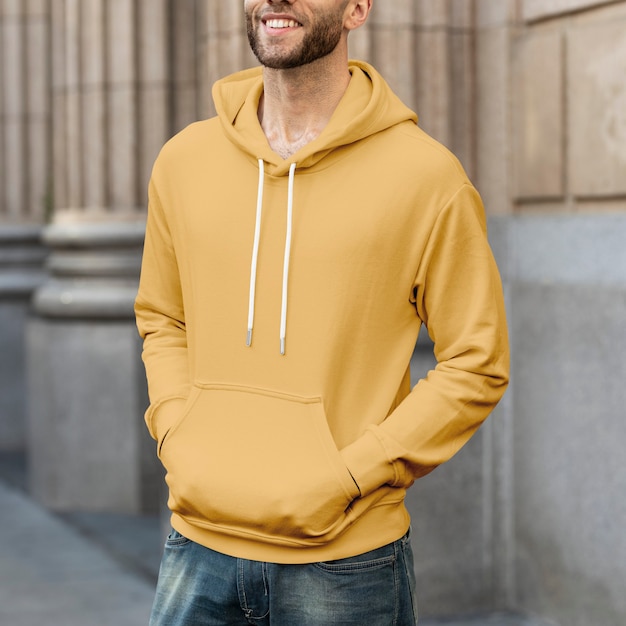 man yellow hoodie streetwear men s apparel fashion 53876 105536